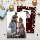 Kerstscript Volledige foto Boho Greenery Bericht Feestdagenkaart