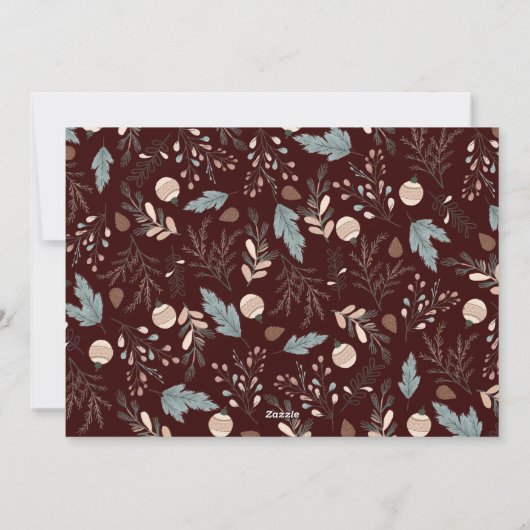 Kerstscript Volledige foto Boho Greenery Feestdagenkaart (Achterkant)