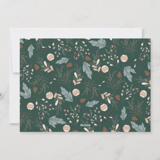 Kerstscript Volledige foto Boho Greenery Feestdagenkaart (Achterkant)