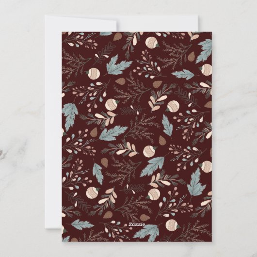 Kerstscript Volledige foto Boho Greenery Feestdagenkaart (Achterkant)