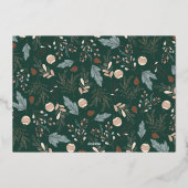 Kerstscript Volledige foto Boho Greenery Gold Folie Feestdagenkaart (Achterkant)