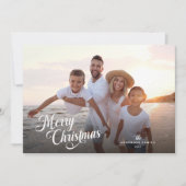 Kerstscript Volledige Foto Boho Groene Bericht Feestdagenkaart (Voorkant)
