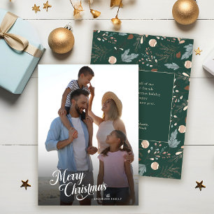 Kerstscript Volledige Foto Boho Groenery Bericht Feestdagenkaart