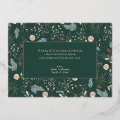 Kerstscript Volledige foto groen bericht Goud Folie Feestdagenkaart (Achterkant)