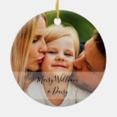 Kerstscript voor familiefoto's keramisch ornament (Achterkant)