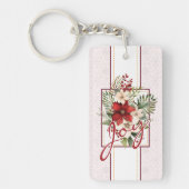 Kerstscript Winter Botanische Kerst Sleutelhanger (Voorkant)