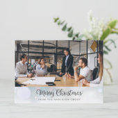 Kerstscript Zakelijke kantoor foto Feestdagenkaart (Staand voorkant)