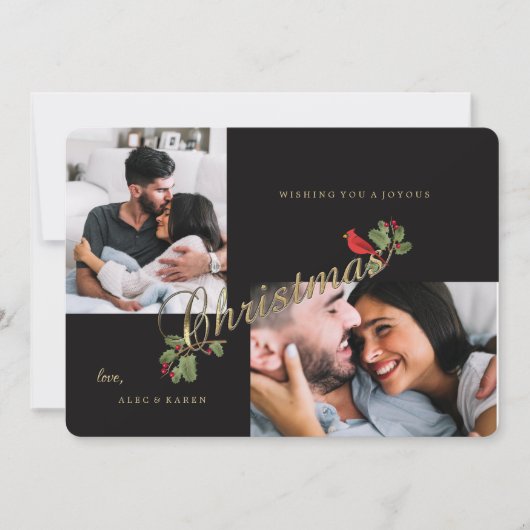 Kerstscriptie Fotokaart voor de Feestdagen Kaart (Voorkant)