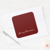 Kerstscriptie Rood Eenvoudig Modern Vierkante Sticker (Envelop)