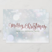 Kerstscriptie Sneeuwvlokken Kantoor Feestdagenkaart (Voorkant / Achterkant)