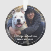 Kerstscriptie voor aandenkenfoto ornament (voorkant)