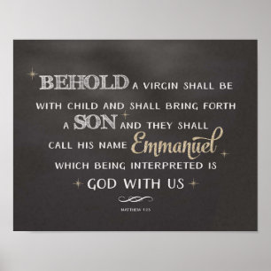 Kerstscripts - Behold Emmanuel Poster