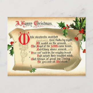 Kerstscroll met hymne feestdagenkaart