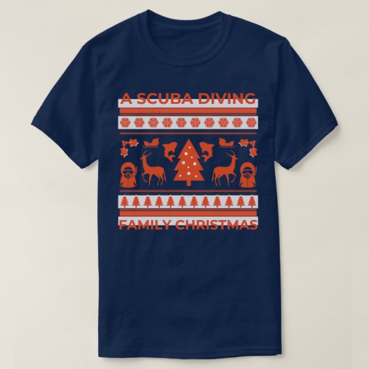kerstscuba met duikende scuba met kerstmis t-shirt (Design voorkant)