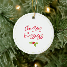 Kerstsegen Hulst Feestelijk JAAR Vakantie Vreugde Keramisch Ornament