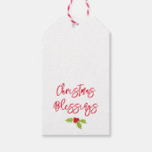 Kerstsegen Vakantiegroet Hulst Kerst Cadeaulabel (Voorkant)
