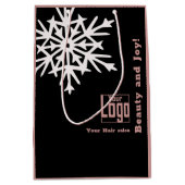 Kerstseizoen Black Pink Kapsalon Papier Medium Cadeauzakje (Voorkant)