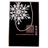 Kerstseizoen Black Pink Kapsalon Papier Medium Cadeauzakje (Achterkant)