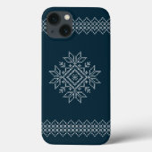 Kerstseizoen blauwe sneeuwvlok Case-Mate iPhone case (Achterkant)