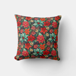 Kerstseizoen Boho Poinsettia Design Kussen