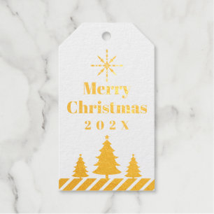 Kerstseizoen Bomen Zakelijk Logo Teal Cadeaulabels