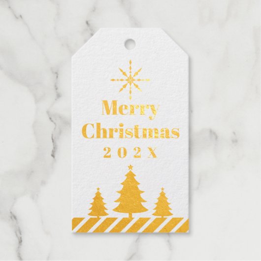 Kerstseizoen Bomen Zakelijk Logo Teal Cadeaulabels (Voorkant)