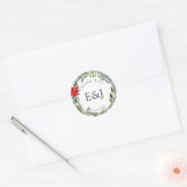 Kerstseizoen bruiloft Alternate Ronde Sticker (Envelop)