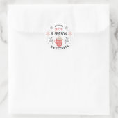 Kerstseizoen Cacaosticker Ronde Sticker (Tas)