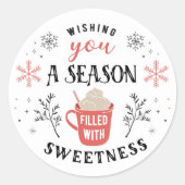 Kerstseizoen CocacaoSticker Ronde Sticker (Voorkant)