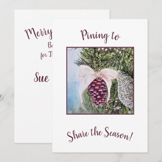 kerstseizoen feestdagenkaart (Voorkant / Achterkant)