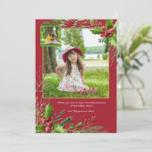 Kerstseizoen Fotofeestdag Feestdagenkaart (Staand voorkant)