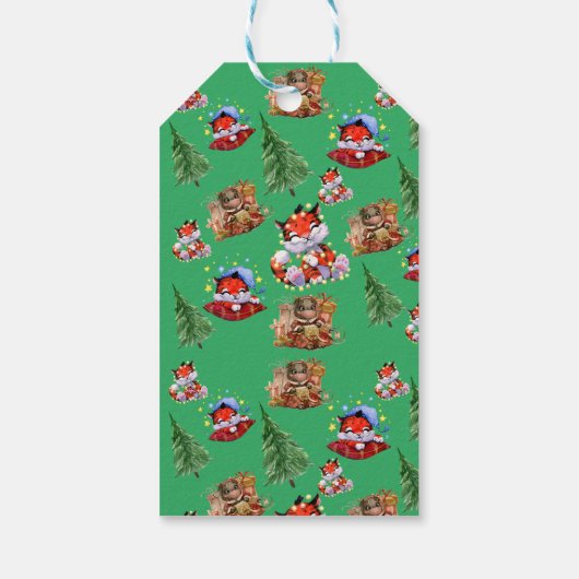 Kerstseizoen Groen Cadeaulabel (Achterkant)