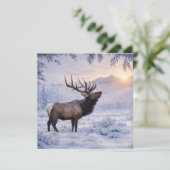 Kerstseizoen Groet Eland in Sneeuw (Staand voorkant)