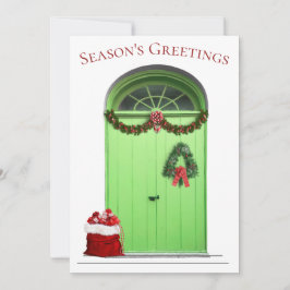 Kerstseizoen Groeten Groene Deur Sjabloon