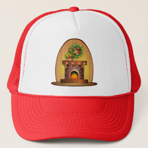 Kerstseizoen Groeten Kousen Haard Trucker Pet