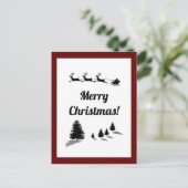 Kerstseizoen Groeten Santa Sleigh Briefkaart (Staand voorkant)