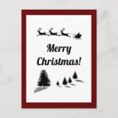 Kerstseizoen Groeten Santa Sleigh Briefkaart (Voorkant)