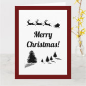 Kerstseizoen Groeten Santa Sleigh Kaart (Gele Bloem)