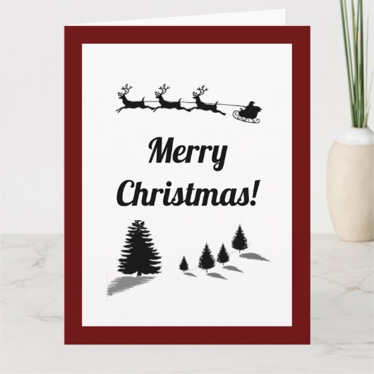 Kerstseizoen Groeten Santa Sleigh Kaart (Voorkant)