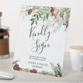 Kerstseizoen Kindly Sign Weduwboek Reclamebord Met Voetstuk (Insitu)