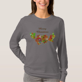 Kerstseizoen Poinsettia & Hulst Pret T-shirt