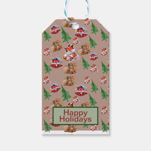 Kerstseizoen Rood Cadeaulabel (Voorkant)