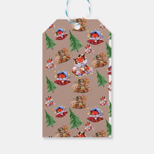 Kerstseizoen Rood Cadeaulabel (Achterkant)