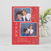 Kerstseizoen Rood & Witte Sterren - Kerstkaart (Staand voorkant)