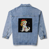 Kerstseizoen Santa Jack Russell Terrier Denim Jacket (Achterkant)