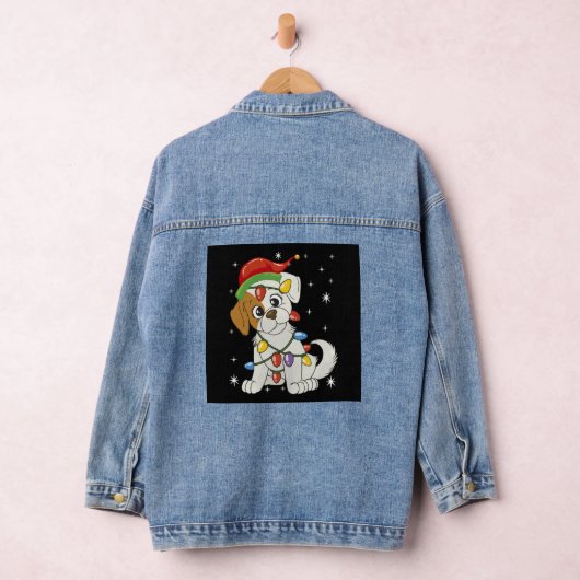 Kerstseizoen Santa Jack Russell Terrier Denim Jacket (Hangar)