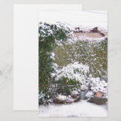 Kerstseizoen, sneeuw in de tuin briefpapier (Voorkant / Achterkant)
