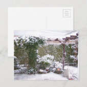 Kerstseizoen, sneeuw in de tuin feestdagenkaart (Voorkant / Achterkant)