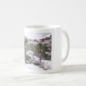 Kerstseizoen, sneeuw in de tuin koffiemok (Voorkant rechts)