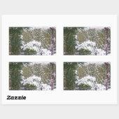 Kerstseizoen, sneeuw in de tuin rechthoekige sticker (Vel)